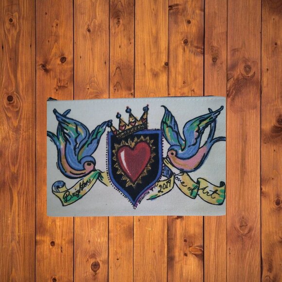 BRIGHTON 2019 Love Of Art Canvas Pouch Cosmetic Bag Travel Colorful Artsy - Picture 5 of 5